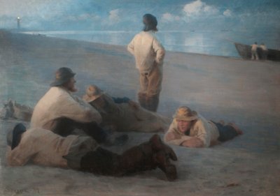 أمسية صيفية على الشاطئ في سكاجين ، 1884 (باستيل على قماش) بواسطة بيدير سيفيرين كروير
