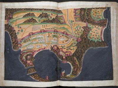 مخطط أو منظر للمسكات [مسقط] ، حوالي عام 1635 (صبغة على ورق) بواسطة بيدرو باريتو دي ريسيندي