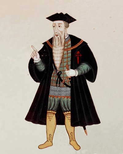 صورة بالأقدام لألفونسو (ألفونسو أو أفونسو) من ألبوكيرك (1453-1515) ، الملاح والفاتح الإنجليزي ، الملقب أحيانًا بـ "المريخ البرتغالي". في "" كتاب الدولة في الهند الشرقية "، بقلم بيدرو باريتو دي ريسيندي ، البرتغال بواسطة بيدرو باريتو دي ريسيندي