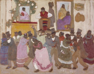 أشخاص راقصون: كاندومبي، حوالي عام 1920 (زيت على لوح) بواسطة بيدرو فيغاري