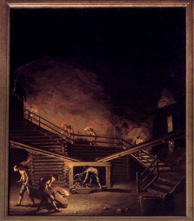 منجم الفالون للنحاس في السويد في القرن الثامن عشر لوحة لبير هيلستروم (1732-1816) ستوكهولم في القرن الثامن عشر. متحف الوطني بواسطة بير هيلستروم