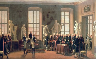 زيارة غوستاف الرابع أدولف لأكاديمية الفنون الجميلة عام 1797 بواسطة بير هيلستروم