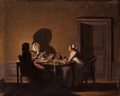 القراءة بواسطة ضوء الشموع ، par Hillestroem ، Pehr (1732-1816). زيت على قماش ، مقاس: 41.5 × 51.5 ، مجموعة خاصة بواسطة بير هيلستروم