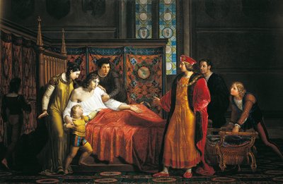 Charles VIII visiting dying Gian Galeazzo Sforza in Pavia Castle بواسطة Pelagio Palagi