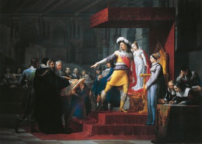 Gustavus II Adolphus Vasa imposing oath of allegiance to his daughter Cristina, by Pelagius Pelagi (1775-1860), oil on canvas بواسطة Pelagio Palagi