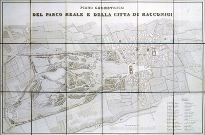 Plan of Park Royal and city of Racconigi بواسطة Pelagio Palagi