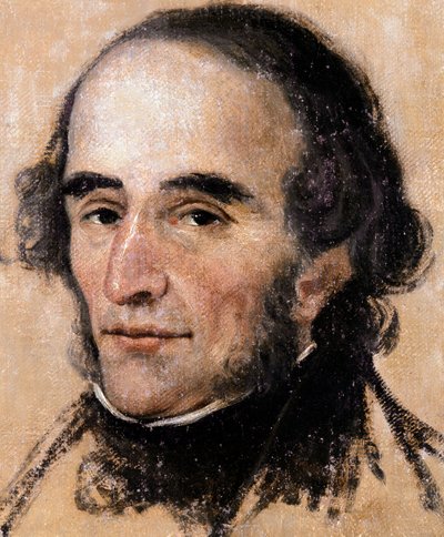 Portrait of Nicolo Paganini (1782-1840) Italian violinist and composer. Painting by Pelagio Palagi (1775-1860). Genova, Museo d