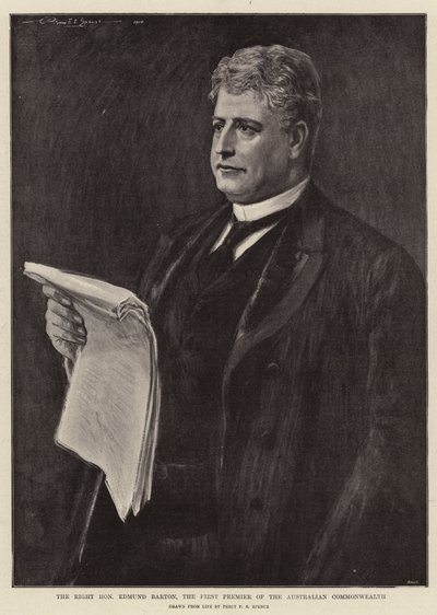 الرايت أونرابل إدموند بارتون ، أول رئيس وزراء للكومنولث الأسترالي بواسطة Percy F.S. Spence