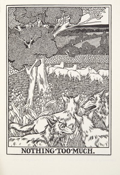 لا شيء أكثر من اللازم ، من Fontaine Fables ، حانة. 1905 (نقش) بواسطة بيرسي جيه. بيلينجشيرست