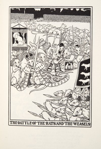 معركة الفئران والعرس ، من Fontaine Fables ، حانة. 1905 بواسطة بيرسي جيه. بيلينجشيرست