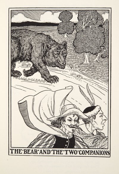 الدب والصديقان ، من Fontaine Fables ، حانة. 1905 (نقش) بواسطة بيرسي جيه. بيلينجشيرست