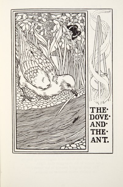 الحمامة والنمل ، من Fontaine Fables ، حانة. 1905 بواسطة Percy J. Billingshurst