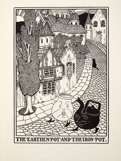 وعاء فخاري ووعاء حديد ، من Fontaine Fables ، حانة. 1905 بواسطة Percy J. Billingshurst