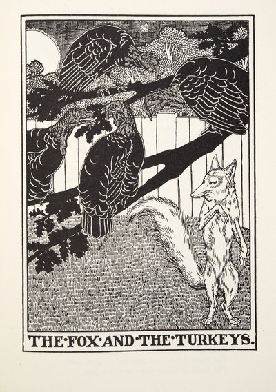 الثعلب وتركيا ، من Fontaine Fables ، حانة. 1905 بواسطة Percy J. Billingshurst