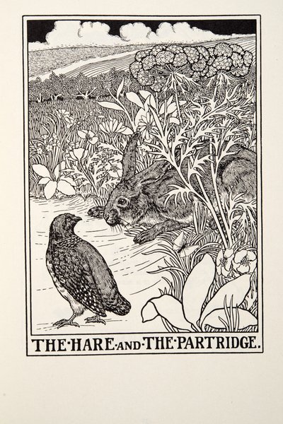 الأرانب والحجل ، من Fontaine Fables ، حانة. 1905 بواسطة بيرسي جيه. بيلينجشيرست