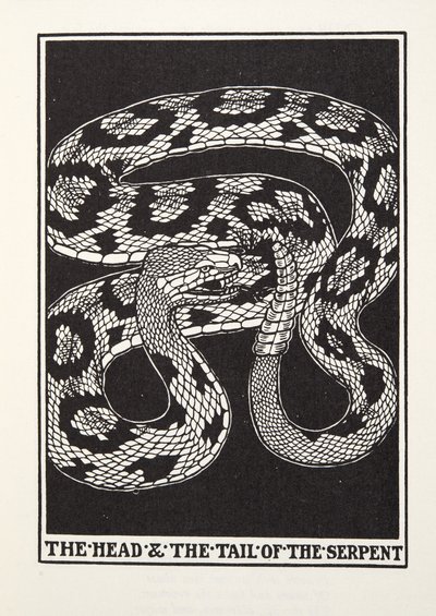 رأس وذيل الثعبان ، من Fontaine Fables ، حانة. 1905 (نقش) بواسطة بيرسي جيه. بيلينجشيرست