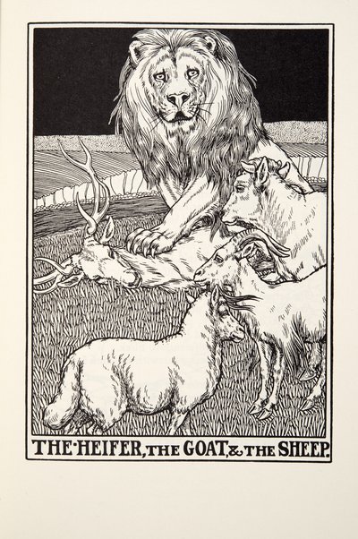العجل والماعز والأغنام ، من Fontaine Fables ، حانة. 1905 بواسطة بيرسي جيه. بيلينجشيرست