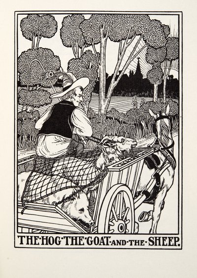 الخنزير ، الماعز والأغنام ، من Fontaine Fables ، حانة. 1905 بواسطة Percy J. Billingshurst