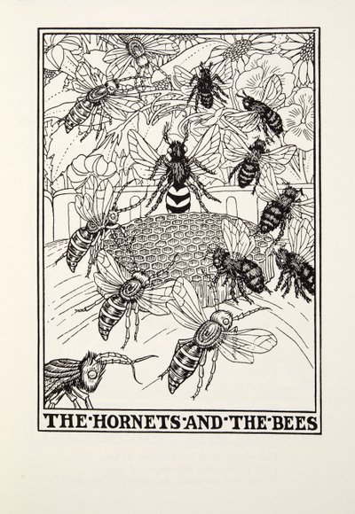 The Hornets and the Bees ، من Fontaine Fables ، حانة. 1905 (نقش) بواسطة بيرسي جيه. بيلينجشيرست