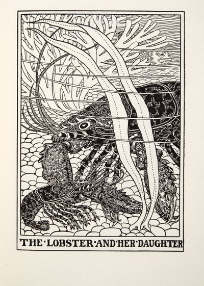 جراد البحر وابنتها ، من حانة Fontaine Fables ، الحانة. 1905 بواسطة Percy J. Billingshurst