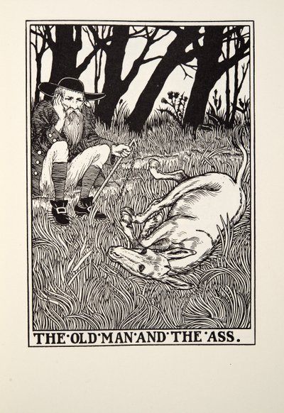 الرجل العجوز والحمار ، من Fontaine Fables ، حانة. 1905 بواسطة Percy J. Billingshurst