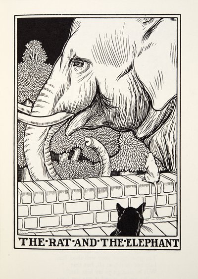 الجرذ والفيل ، من Fontaine Fables ، حانة. 1905 بواسطة Percy J. Billingshurst