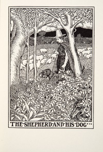 الراعي وكلبه ، من Fontaine Fables ، حانة. 1905 بواسطة بيرسي جيه. بيلينجشيرست