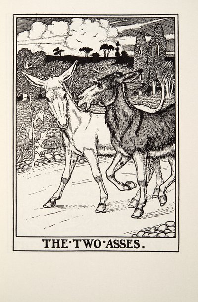الحمير ، من Fontaine Fables ، حانة. 1905 بواسطة Percy J. Billingshurst