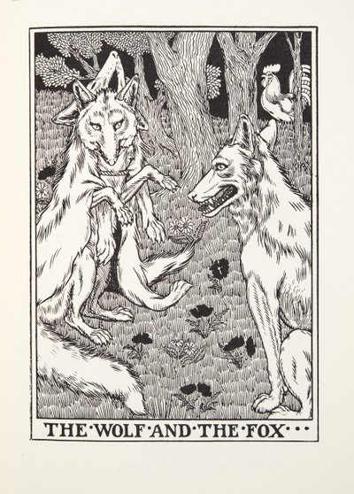 الذئب والثعلب ، من Fontaine Fables ، حانة. 1905 بواسطة بيرسي جيه. بيلينجشيرست