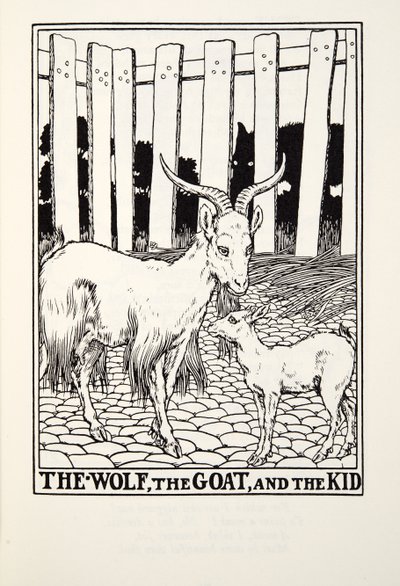 الذئب والماعز والطفل ، من Fontaine Fables ، حانة. 1905 بواسطة بيرسي جيه. بيلينجشيرست