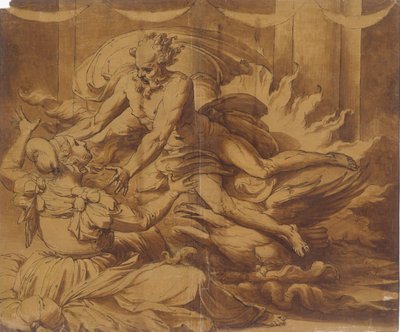 جوبيتر يظهر في سميل ، 1501-47. بواسطة Perino del Vaga