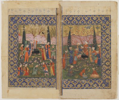 نزهة في حديقة بواسطة المدرسة الفارسية