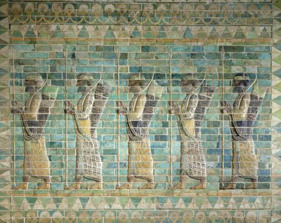إفريز الرماة ، من قصر داريوس الكبير (548-486 قبل الميلاد) في سوسا ، إيران ، الفترة الأخمينية ، c.500 قبل الميلاد (الطوب المزجج) بواسطة المدرسة الفارسية