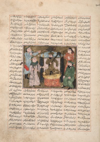 تنصح غوردية شقيقها بهرام شبينة بعدم التطلع إلى العرش الفارسي ، ج 1330 (مرحاض غير شفاف ، ذهب وحبر على ورق) بواسطة المدرسة الفارسية