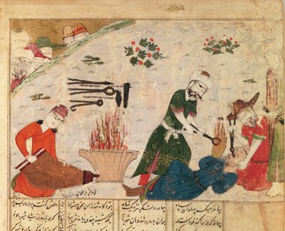 السيدة Supp Pers 493 fol.363v تعذيب أحد حراس Haftvads ، من Shahnama (كتاب الملوك) بواسطة Abul-Qasim Manur Firdawsi (c.934-c.1020) بواسطة المدرسة الفارسية