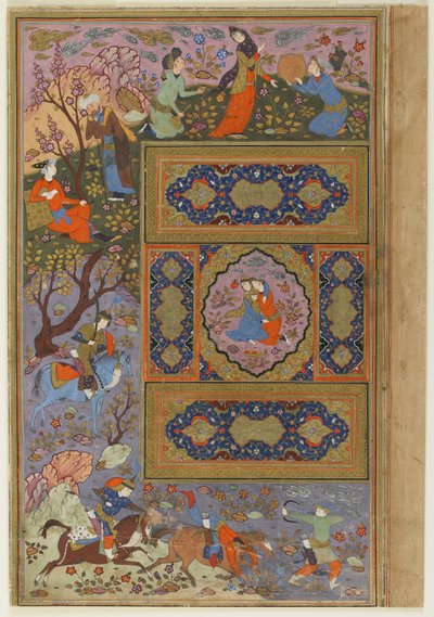زوج من العشاق ، c.1590-1610 بواسطة المدرسة الفارسية