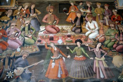 Shah Abbas I Great receiving Nadr Vali Muhammad Khan of Khanate of Bukhara, Reception Hall بواسطة المدرسة الفارسية