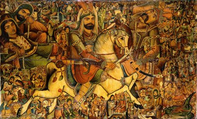 معركة كربلاء ، القرن التاسع عشر بواسطة المدرسة الفارسية