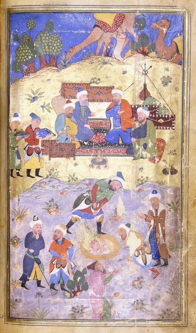 يوسف يجري إنقاذه من الحفرة ، c.1492-3 بواسطة المدرسة الفارسية