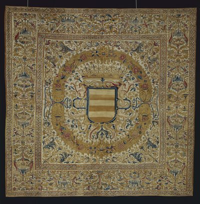 تعليق كبير مع التاج و Escutcheon ، c.1700 بواسطة مدرسة بيرو