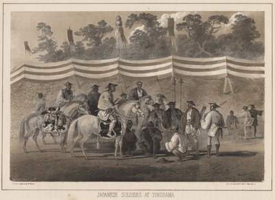 الجنود اليابانيون في الهجرة ، litho بواسطة Sarony und Co. ، 1855 (chromolitho) بواسطة بيتر برنهارد فيلهلم هاينه