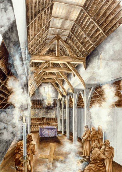 Lindisfarne Priory ، c652AD ، c1990-2010 بواسطة بيتر دن