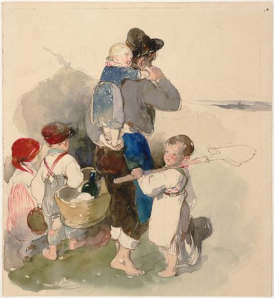 الأطفال في طريقهم للعمل في الحقول ، ج. 1840 بواسطة بيتر فندي