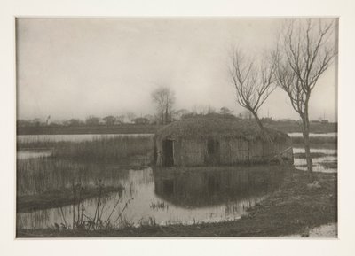 A Reed Boat-House ، Plate XXXI من الحياة والمناظر الطبيعية على ألواح نورفولك بواسطة بيتر هنري ايمرسون