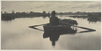 التجديف إلى المنزل Schoof-Stuff from Life and Landscape on the Norfolk Broads ، 1886 ، اللوحة XXI ، 1886. بواسطة بيتر هنري ايمرسون