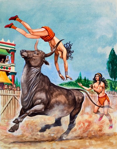 حلبة الثور للملك مينوس. Minoan Bull-leapers بواسطة بيتر جاكسون