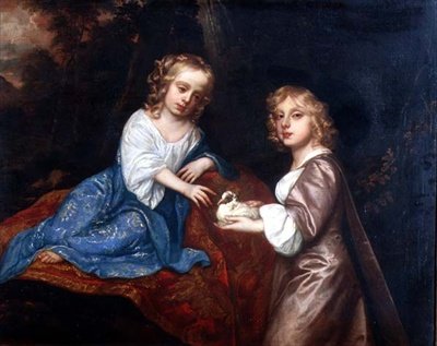 صورة مزدوجة لتشارلز دورمر (1652-73) ، فيكونت أسكوت وأخته ، الليدي إليزابيث دورمر (1653-77) (زيت على قماش) بواسطة بيتر ليلي