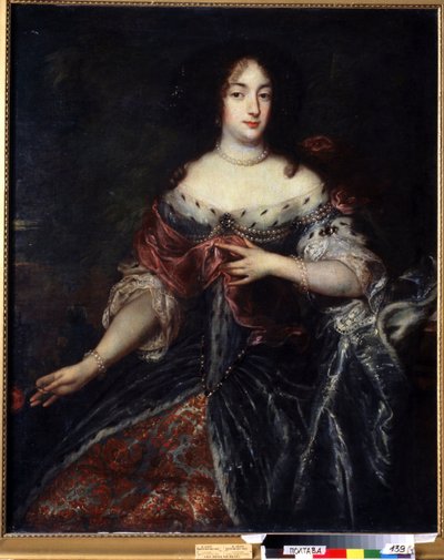 صورة للملكة الفرنسية هنرييت ماري (1609-1669). صورة للملكة الفرنسية هنريتا ماريا (1609-1669). لوحة للسير بيتر ليلي (1618-1680). الفن الإنجليزي على الطراز الباروكي. زيت على قماش. متحف الفن الإقليمي ، بولتافا ، أوكرانيا بواسطة بيتر ليلي