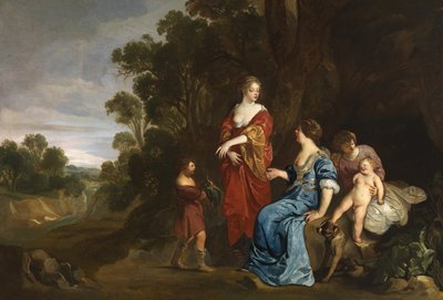 رويبن يقدم Mandrakes إلى Leah ، 1640-50 بواسطة بيتر ليلي