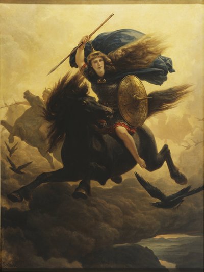Les valkyries - The Walkueren (فالكيرين) ، بقلم أربو ، بيتر نيكولاي (1831-1892). زيت على قماش بواسطة بيتر نيكولاي أربو